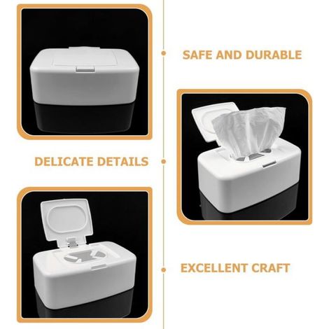 1 Boîte de rangement,lingettes humides,plastique antidérapant,portable,salon chambre cuisine salle de bain (1/4)