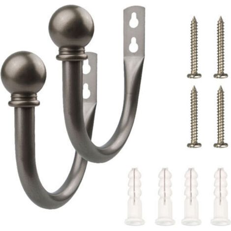 1 Paire Embrasses à Rideaux Crochets Embrasses de Rideaux en Forme de U Embrasses Décoratives pour Rideaux Embrasses Crochets U Style Crochets de Rideaux en Métal pour Chambre- Gris Arg (1/5)