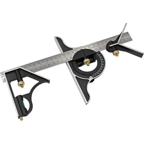 Lntyq Combinaison 300mm Multifonction Réglable Carré Outils Carrés Robustes Kits De Mesure Rapporteur De Précision Angle Finder Règle Équerres De Menuiserie (1/5)