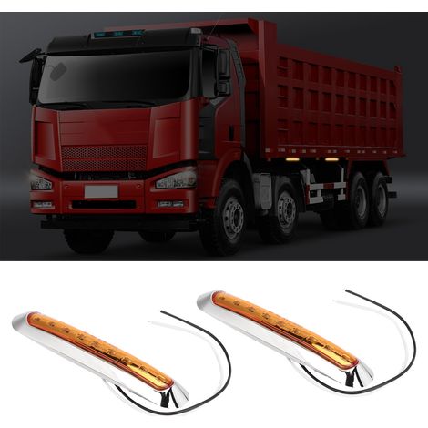 Lot de 2 feux de position latéraux à 9 LED avec clignotants et feux de signalisation pour remorque/camion (1/5)