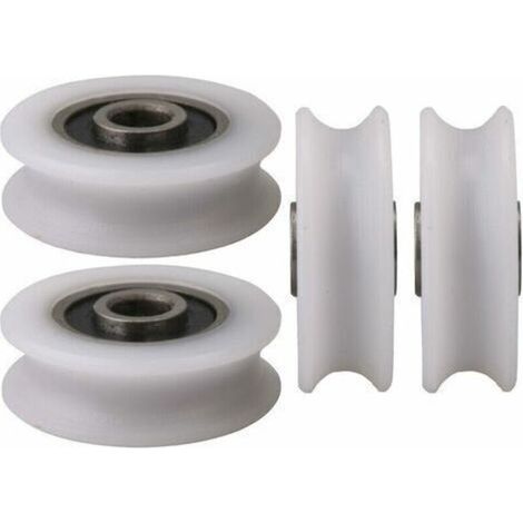 Roue de poulie nylon 4pcs pour porte coulissante – Diamètre intérieur 4mm – Charge max 27kg – Installation facile