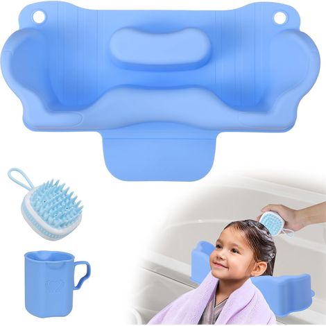 Lavabo Silicona pour Laver les Cheveux Avec appui-tête à Domicile, Lavabo Portable pour Cheveux Shampoing Bassin pour évier et Baignoire Adapté aux Personnes âgées Enfants Femmes Enceintes (1/5)