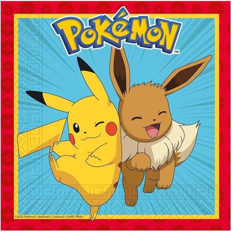 Pokémon-Papierservietten, 33 x 33 cm, 20 Stück