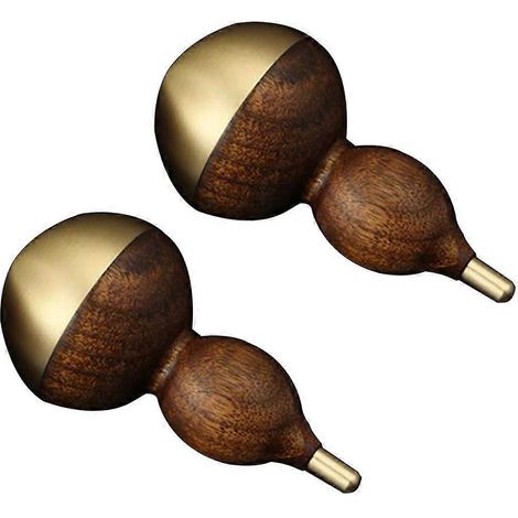 Lot de 2 gourdes décoratives en cuivre pur, en forme de noix, pour la maison ou pour des créations artisanales. (1/5)