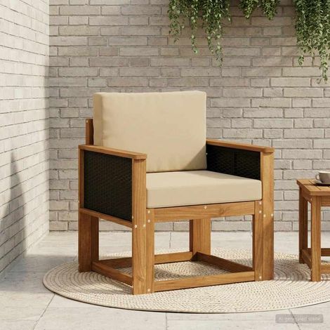vidaXL Outdoor Middle Sofa Solid Acacia Wood Natural