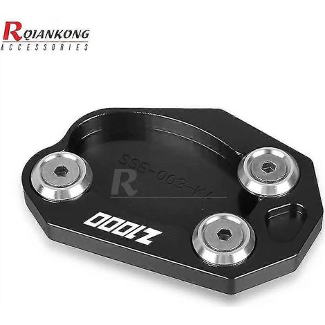 Seitenständer für Motorräder, vergrößert, passend für Kawasaki ZX-6R, ZX-10R, ZX6R, ZX636 (2009–2023), Ninja ZX10R (2008–2023), J300 (2011–2023) und Z1000 (Logo17) (1/5)