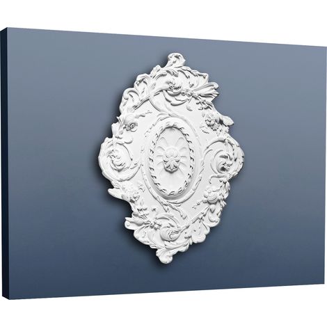 Stuckrosette Stuck Orac Decor R22 LUXXUS Rosette Zier Profil Classic antik floral wand Dekor weiß 77 cm Durchmesser