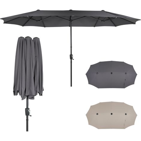 Puluomis – Parasol de jardin inclinable 4x2m – Protection UV UPF50+ – Mât en acier 48mm – Résistant aux tempêtes – Ouverture manivelle