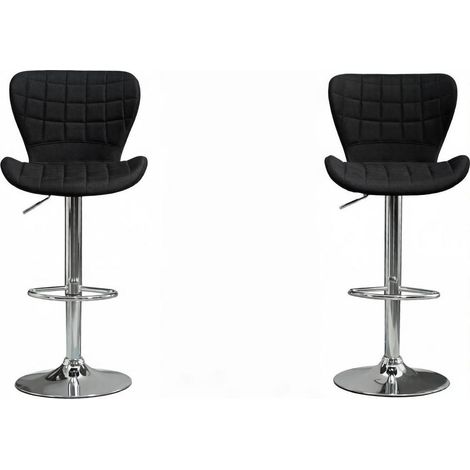 CHICFURN Set di 2 sgabelli da bar regolabili 47 x 51,5 x 89,5-111,5 cm neri, girevoli (1/5)