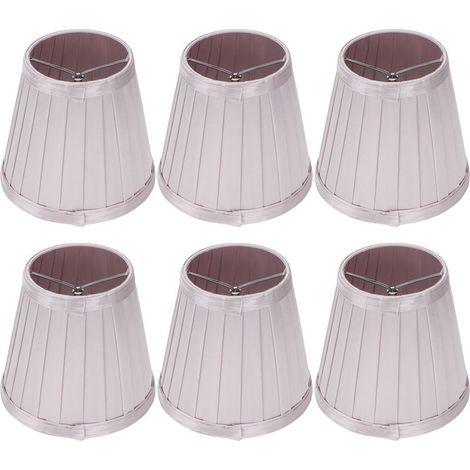 6 abat-jours de rechange pour ampoules E14, appliques murales, plafonniers, abat-jours rose violet (1/4)