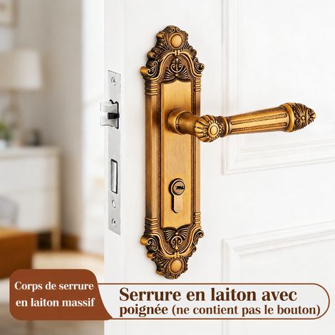 Serrure à poignée intégrée D en alliage de zinc, bronze antique jaune réf 7144 24,3 × 17,4 × 8,8 cm 1,65 kg – Livraison gratuite