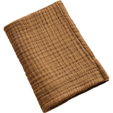Serviette Invité Gaïa 30 x 50 cm – Gaze de Coton Unie Camel