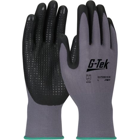 Gant Bannec grip sans couture en nylon Picots en PVC sur la paume et bout des doigts. coloris noir T10 - ISM GMBH