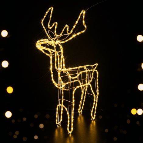 Renna natalizia a LED, grande decorazione per esterni XXL, 120 LED, luce bianca calda (1/5)