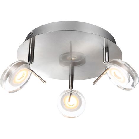 Spotrondell drei Strahler Deckenleuchte schwenkbar Wohnzimmerleuchte Modern, 3x LED 5W 375Lm warmweiß, DxH 25x16 cm