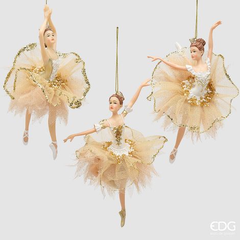 EDG Enzo De Gasperi Addobbo Ballerina Gold H17 cm – 1 Pezzo Assortito Decorazione di Natale (1/2)