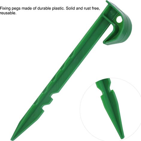 10 piquets de fixation en plastique pour filet d'ombrage et toile de paillage de jardin (1/5)