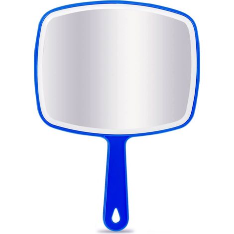 1 Miroir à main, verre HD sans distorsion, cadre épaissi, poignée antidérapante, pour salon de coiffure et salle de bain (1/5)