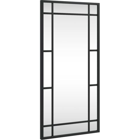Miroir mural noir 30x60 cm rectangulaire fer