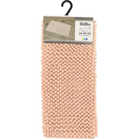 Tapis microfibre boules 50x80 cm - rose poudre - Tendance (1/3)