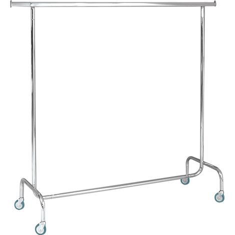 Stender Appendiabiti Estensibile 150/220x55x155 cm in Acciaio Cromato con Ruote (1/2)