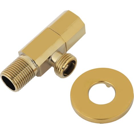 Grifo mezclador de lavabo de esquina - Color dorado - Material: latón cromado - Protección anticorrosión de alta calidad - Fácil instalación - Dimensiones: 4,6 x 8 cm - Conexión de 1/2" - Se vende por (1/5)