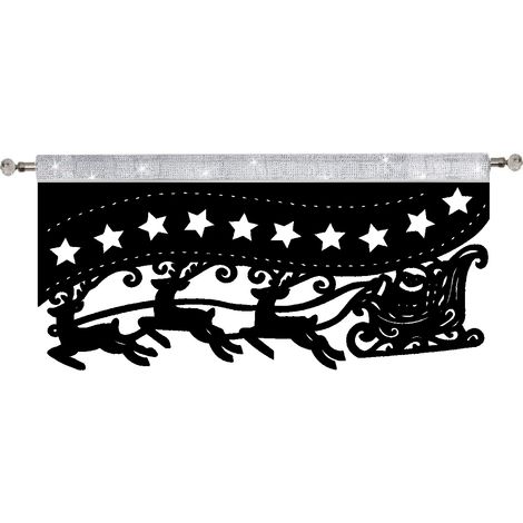 Babbo Natale sulla sua slitta, tenda festiva in stile natalizio glamour, 90 x 45 cm