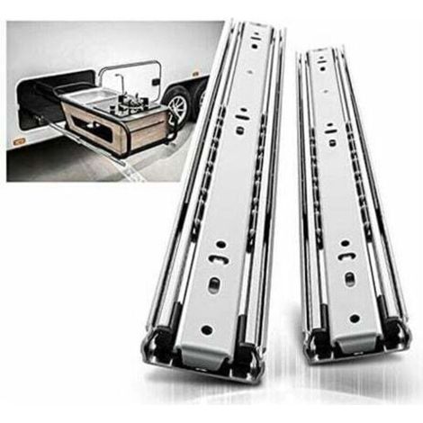 Glissières tiroir robustes 400mm, Coulisse de tiroir à roulement à billes à extension complète Rail, Capacité de charge 68 kg 1 paire (1/4)