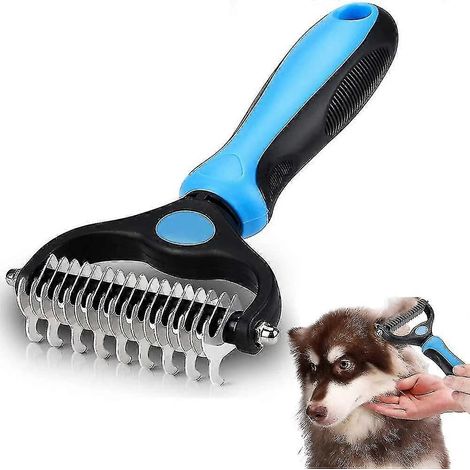 Peigne démêlant 2 en 1 pour chiens et chats, peigne double face pour éliminer les poils du sous-poil