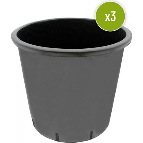 Lot de 3 POTS ROND PLASTIQUE 35 L - 45X37- avec poignée