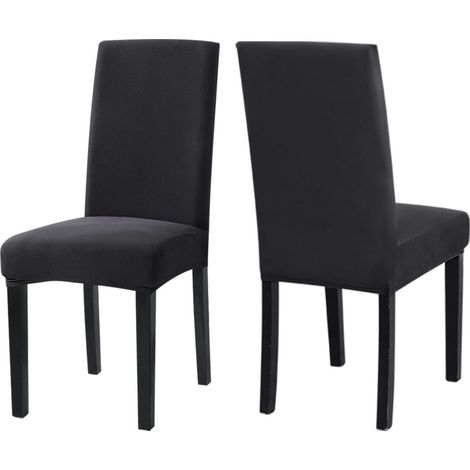 Stuhlhussen 2er Set Anthrazit Grau, Stretch Esszimmerstuhlbezug, Waschbar (1/5)