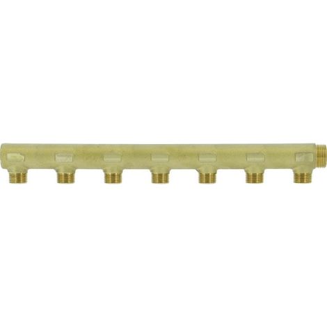 Collecteur borgne en laiton 7 sorties 1/2" mâle à portée plate certifié ACS chauffage et sanitaire - THERMADOR COLS207P