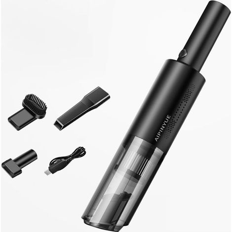 Cordless handheld vacuum cleaner, portable car vacuum cleaner, strong suction, 120-watt rechargeable vacuum cleaner, wet and dry, suitable for cars, homes, pets, offices (black) (1/5)