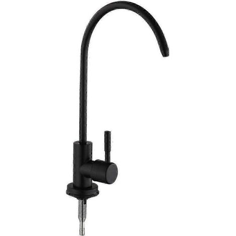 Robinet de cuisine avec alimentation directe en eau potable, finition en acier inoxydable noir mat, système de filtration d'eau de cuisine (1/5)