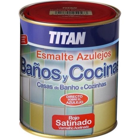 -CAHERSA- PINTURA ESMALTE BAÑOS Y COCINAS ROJO SATINADO 750 ML TITAN