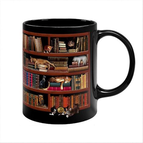3D-Bibliotheksbecher, Katzenmotiv, Buchclubbecher (1/5)
