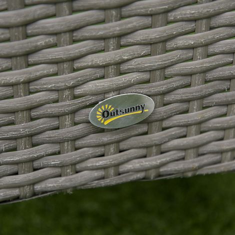 easycomfort set tavolino e sedie da giardino, set 3 pezzi salotto da esterno con poltrone in rattan grigio (1/5)