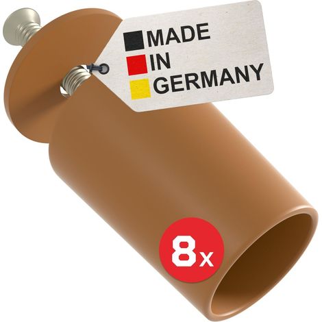 BAUHELD® Fermaporta per tapparelle 27 mm [8 pezzi] – Made in Germany – Fermaporta per tapparelle con viti – Adatto per tapparelle – marrone chiaro