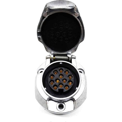 Prise Électrique Remorque - Connecteur Femelle 13 Broches 12 V - Pour Caravane Remorque EU Standard - Alliage Aluminium ABS Cuivre - 1 Pièce (1/5)