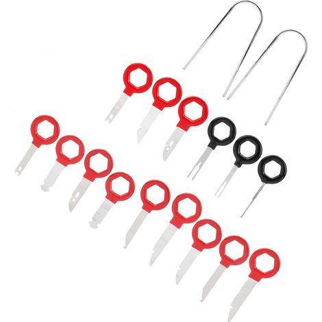 Kit de 17 clés pour démontage d'autoradio, outils de démontage professionnels, adaptés aux systèmes audio de voiture. (1/5)