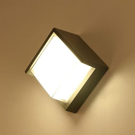 12-W-LED-Außenwandleuchte, wasserdicht, aus Aluminium-Druckguss und Acrylglas, schwarz, 3000 K, für Zäune, Veranden und Gartenwege