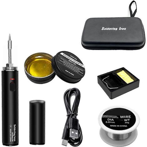 Kit de soudage et de réparation d'étain avec fer à souder électrique rechargeable par USB, A-- (1/5)