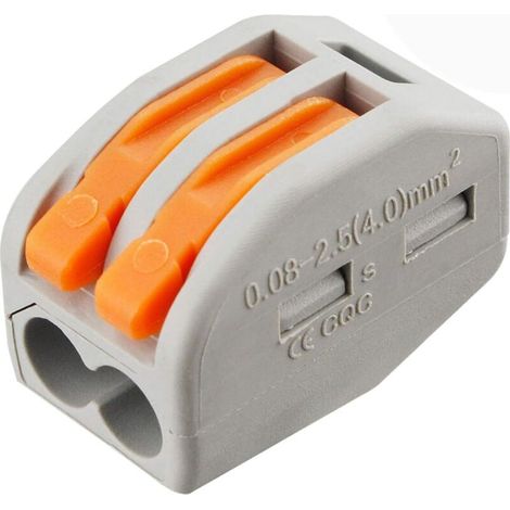 Connecteurs à levier à 2 ports, 100 pièces, bornes à connexion rapide, adaptés à différents types de câbles. (1/5)