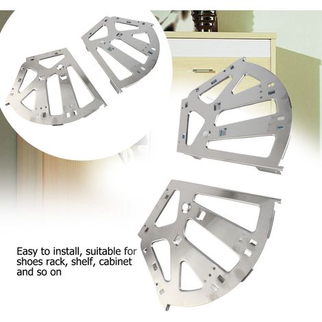 Charnière de tiroir à chaussures en acier inoxydable, kit de remplacement de base pivotante (3 couches) (1/5)