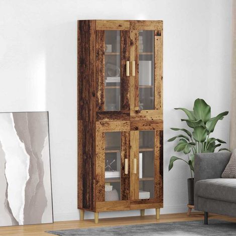 vidaXL  Highboard  Old Wood 69.5 x 34 x 180 cm Engineered Wood