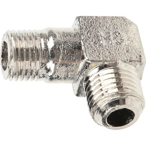 Raccord coudé à angle droit pour pompe à air, en alliage de zinc, filetage 1/4 x 14