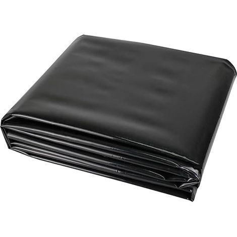 1 pièce de revêtement d'étang en PEHD durable noir (2 m x 6 m x 0,2 mm) pour extérieur, adapté à la membrane de piscine pour bassin à poissons, fontaine (1/5)
