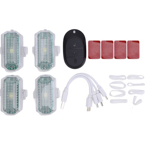 Lumière stroboscopique sans fil LED RGB 7 couleurs, télécommande 1000mAh, clignotante Rechargeable pour décoration extérieure, course nocturne pour animaux de compagnie
