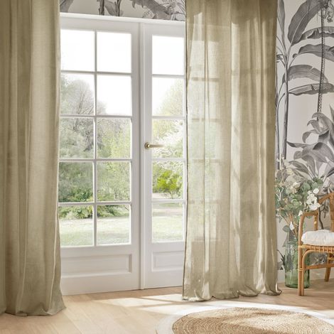Voilage fluide et léger "Paxta" 135 x 240 cm Atmosphera - Lin - Lin -