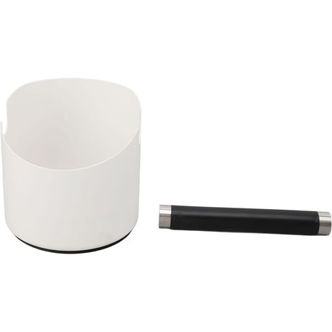 Cafetière en acier inoxydable avec tige amovible, diamètre 114 mm (4,5 pouces), blanche. (1/5)